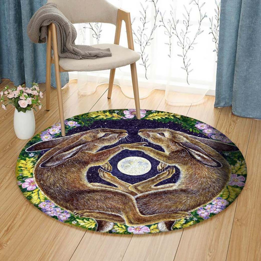 Rabbit Round Rug Carpet Bedroom Livingroom Home Decor
