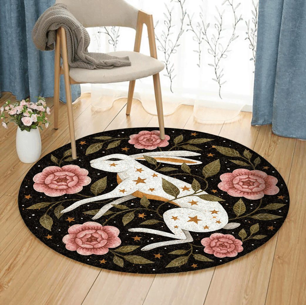Rabbit Round Rug Carpet Bedroom Livingroom Home Decor