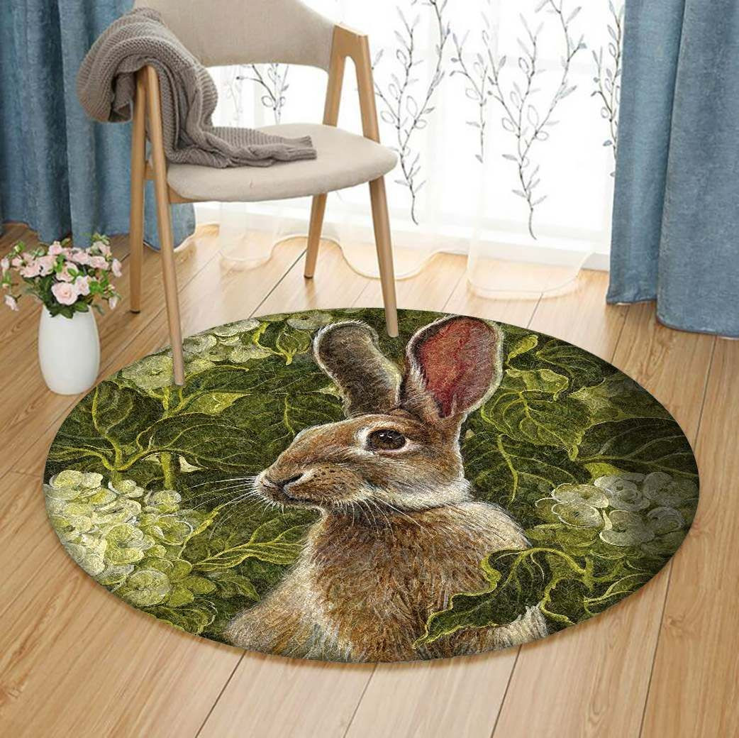 Rabbit Round Rug Carpet Bedroom Livingroom Home Decor