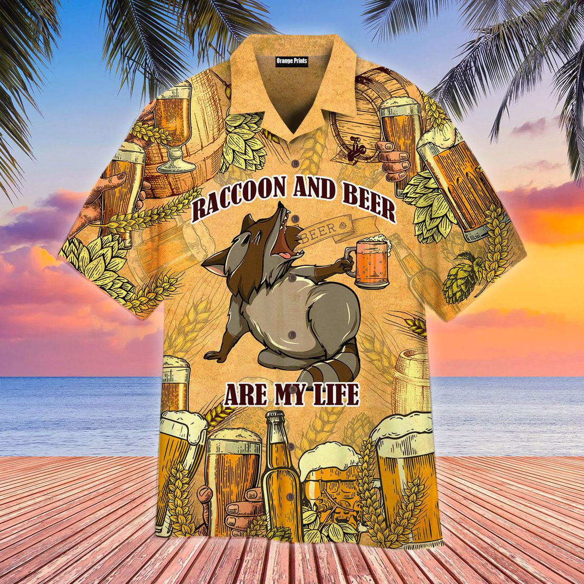 Raccoon And Beer Are My Life Hawaiian Shirt
