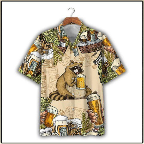 Raccoon And Beer Hawaiian Shirt