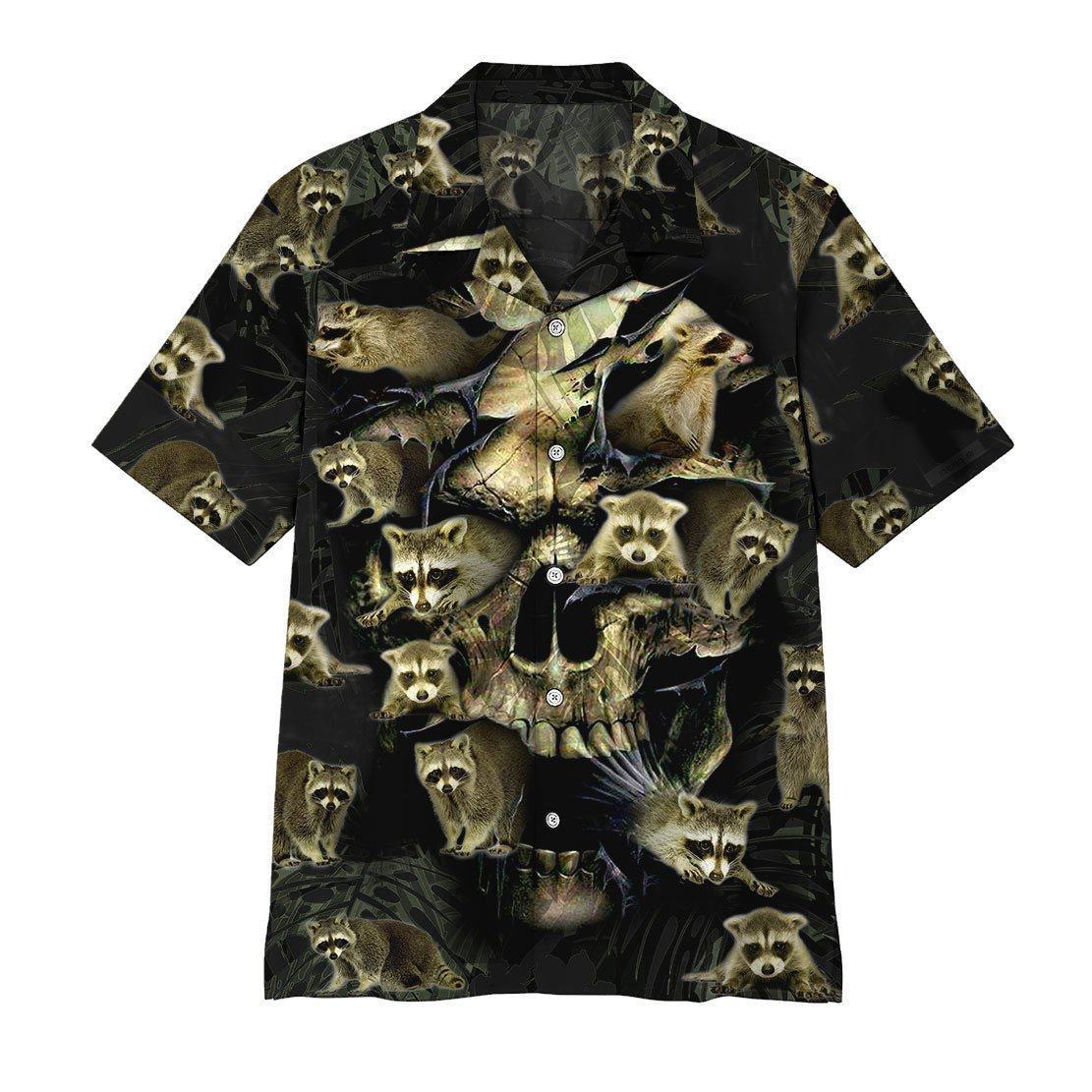 Raccoon Skull Hawaiian Shirt