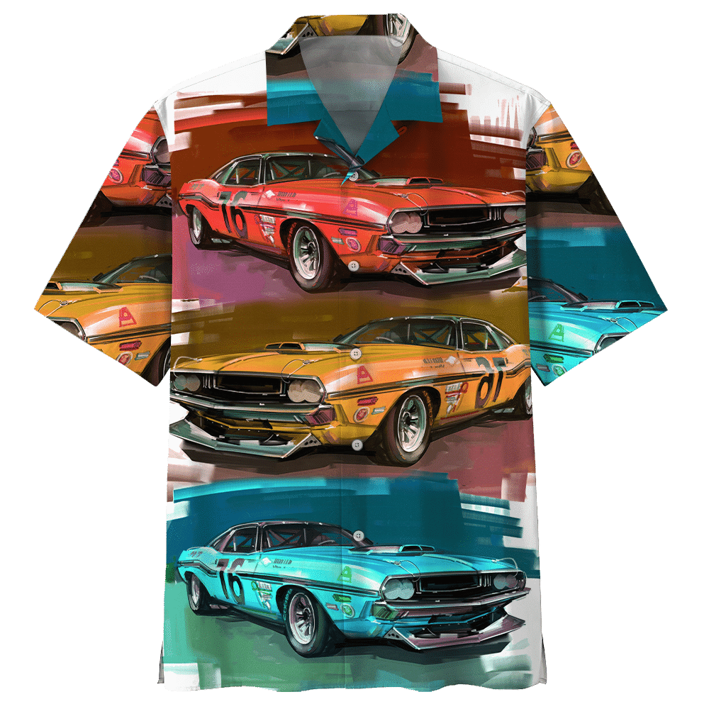 Racing Car Colorful Hawaiian Shirt