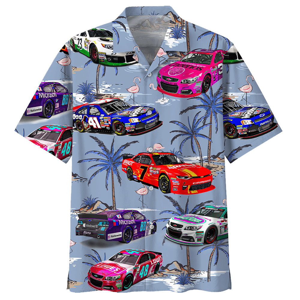 Racing Car Colorful Hawaiian Shirt