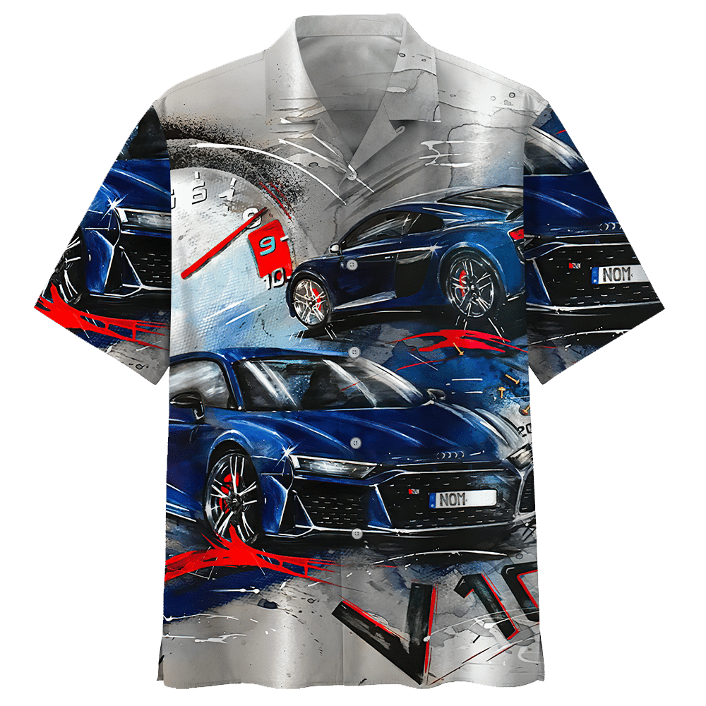 Racing Car Colorful Hawaiian Shirt