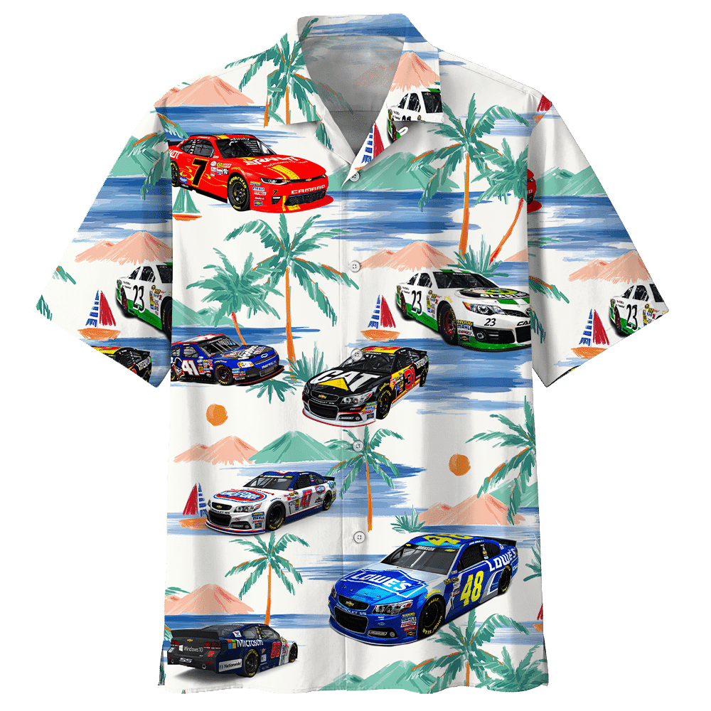 Racing Car Colorful Hawaiian Shirt