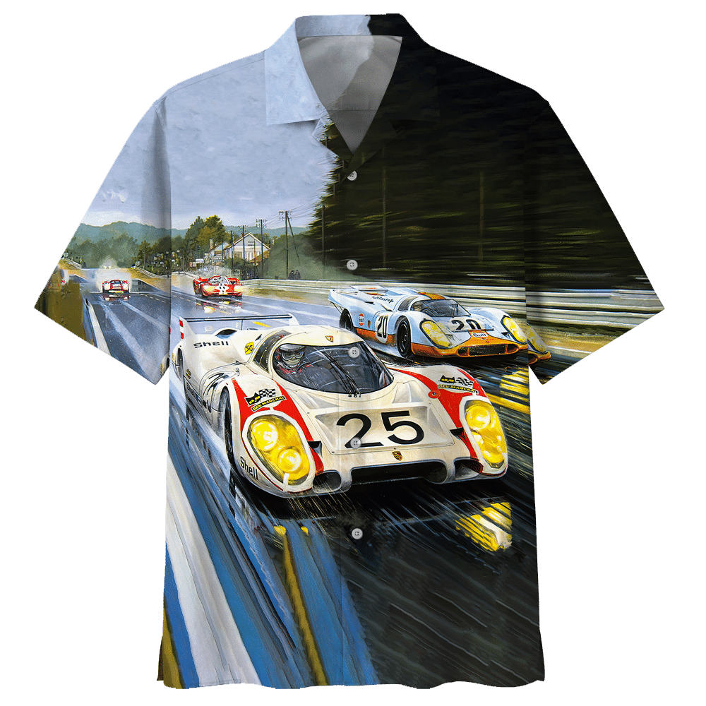 Racing Car Colorful Hawaiian Shirt