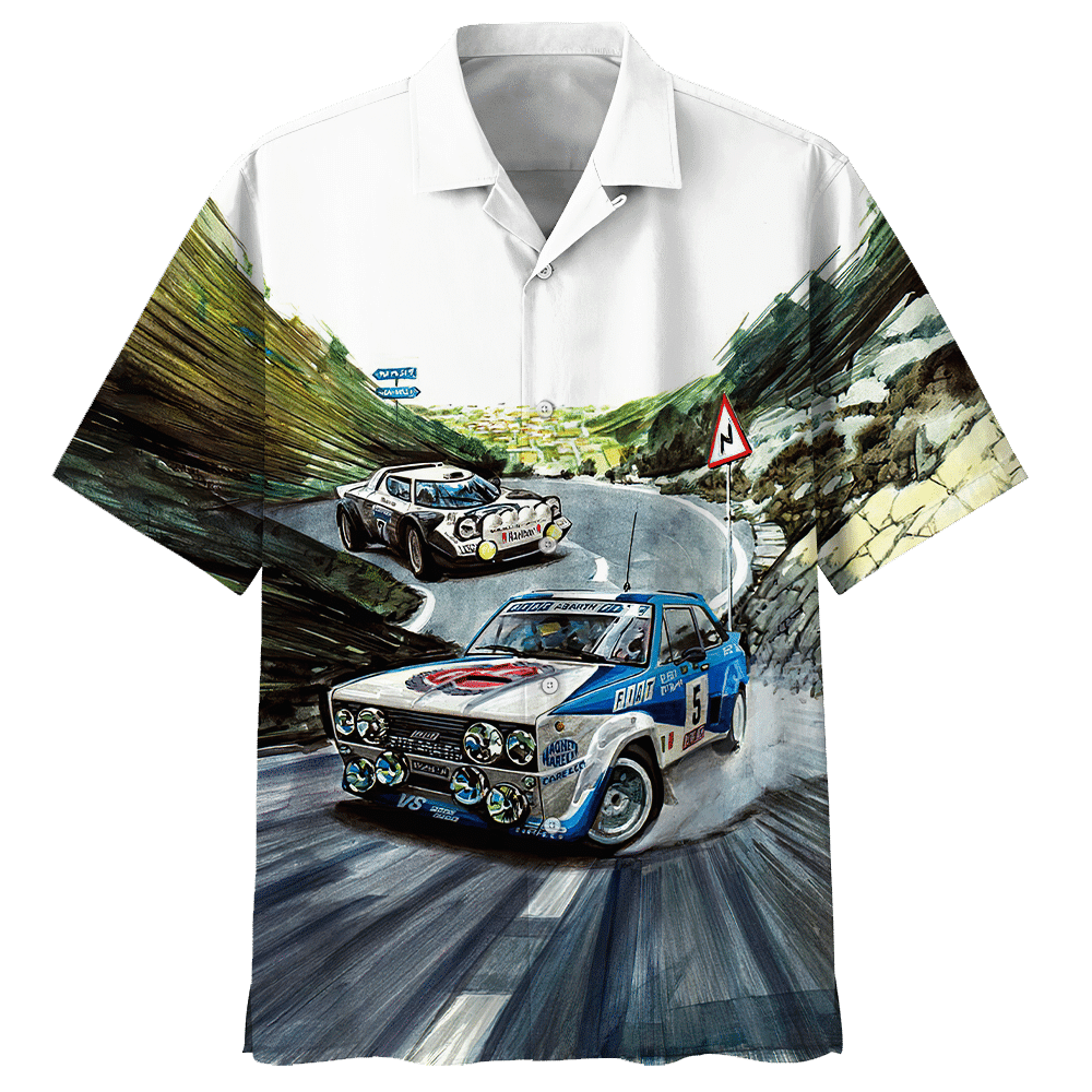 Racing Car Colorful Hawaiian Shirt
