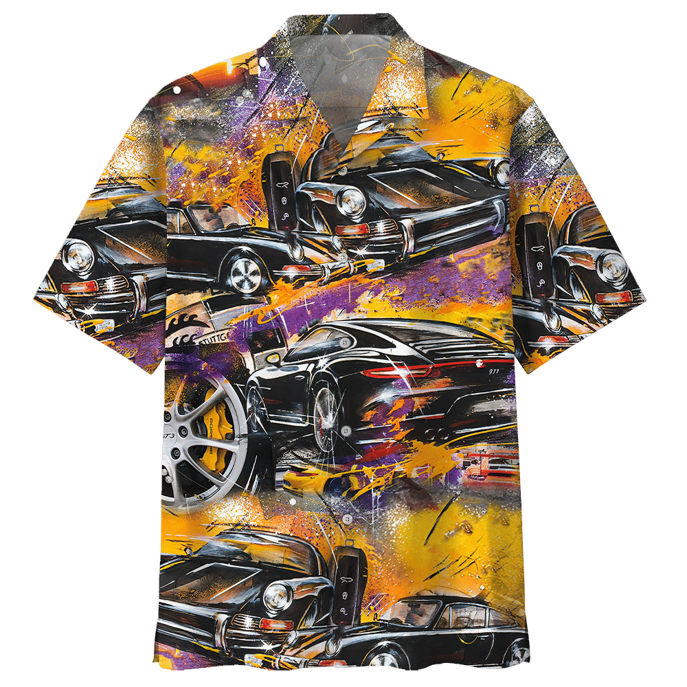 Racing Car Colorful Hawaiian Shirt