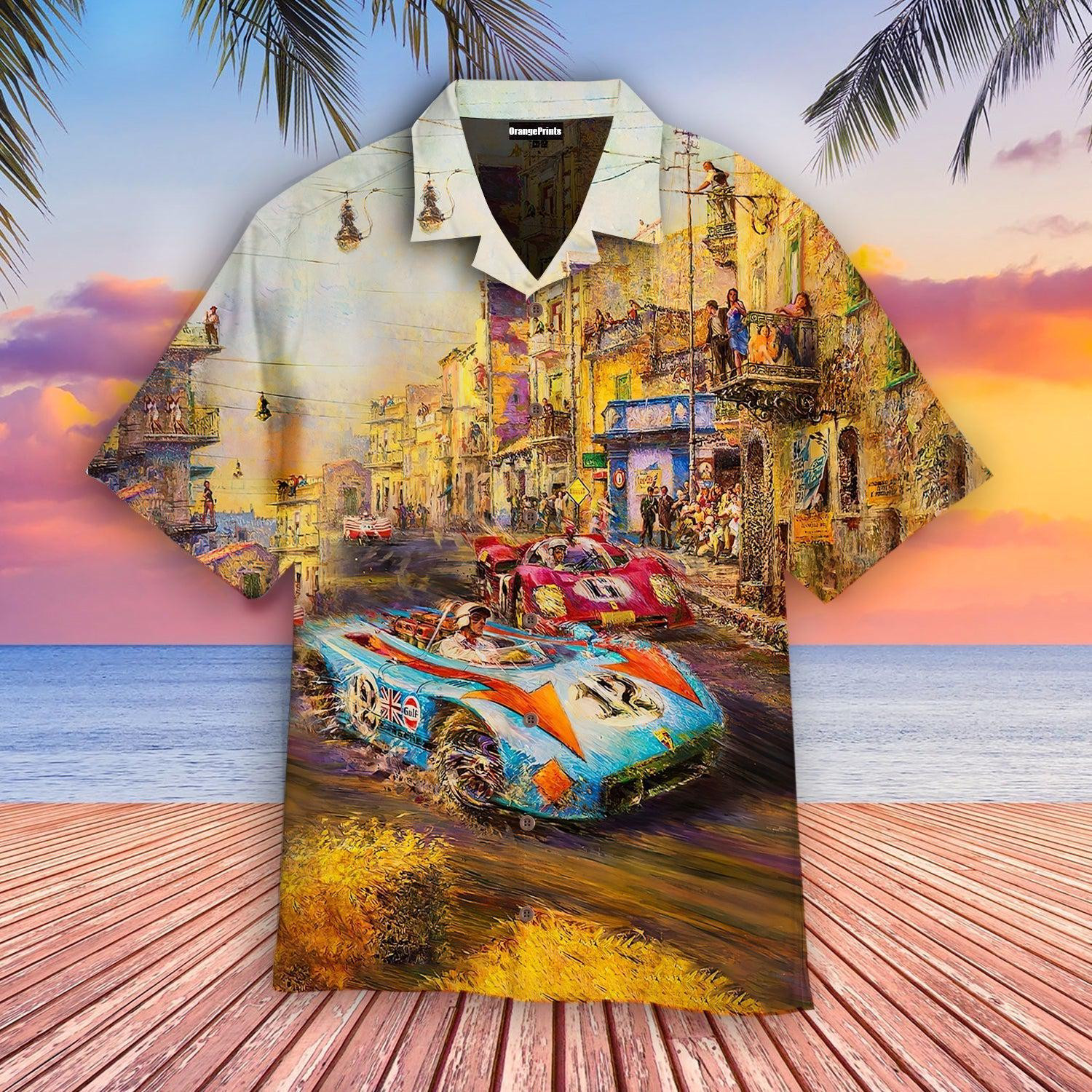 Racing Car Hawaiian Shirt