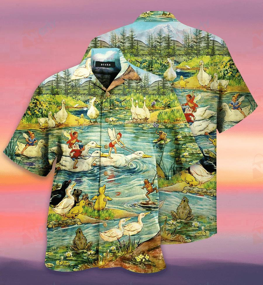 Racing Ducks Hawaiian Shirt