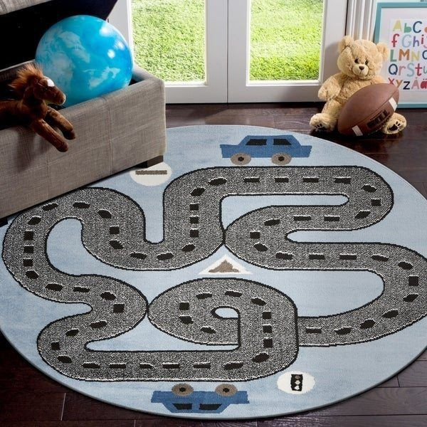 Racing Roadways Kids Round Rug Carpet Bedroom Livingroom Home Decor