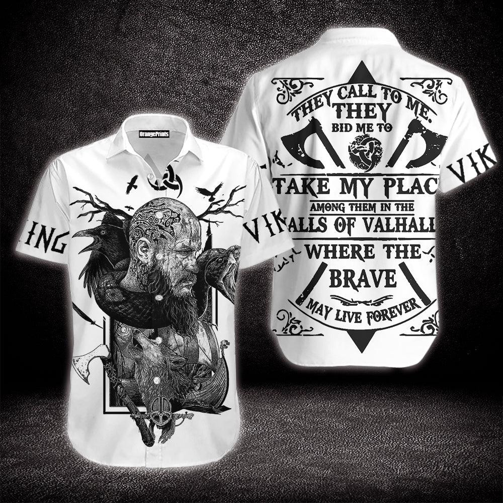 Ragnar Viking Black And White Hawaiian Shirt