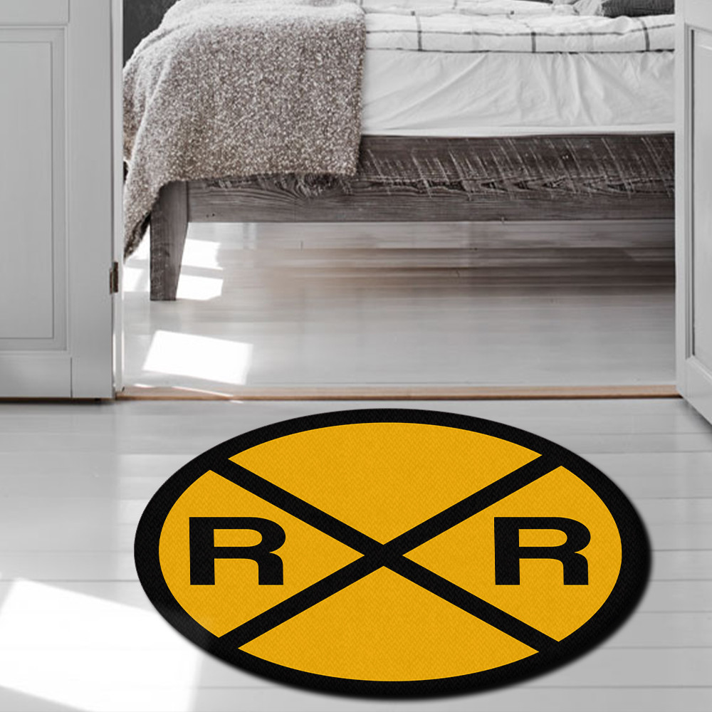 Railway Living Room Round Rug Carpet Bedroom Livingroom Home Decor - Image 3