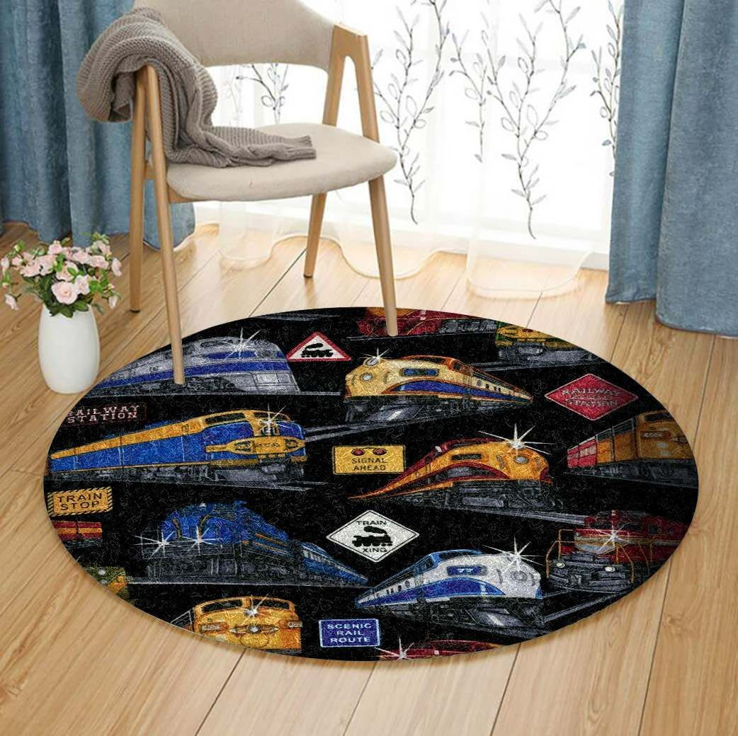 Railway Round Rug Carpet Bedroom Livingroom Home Decor