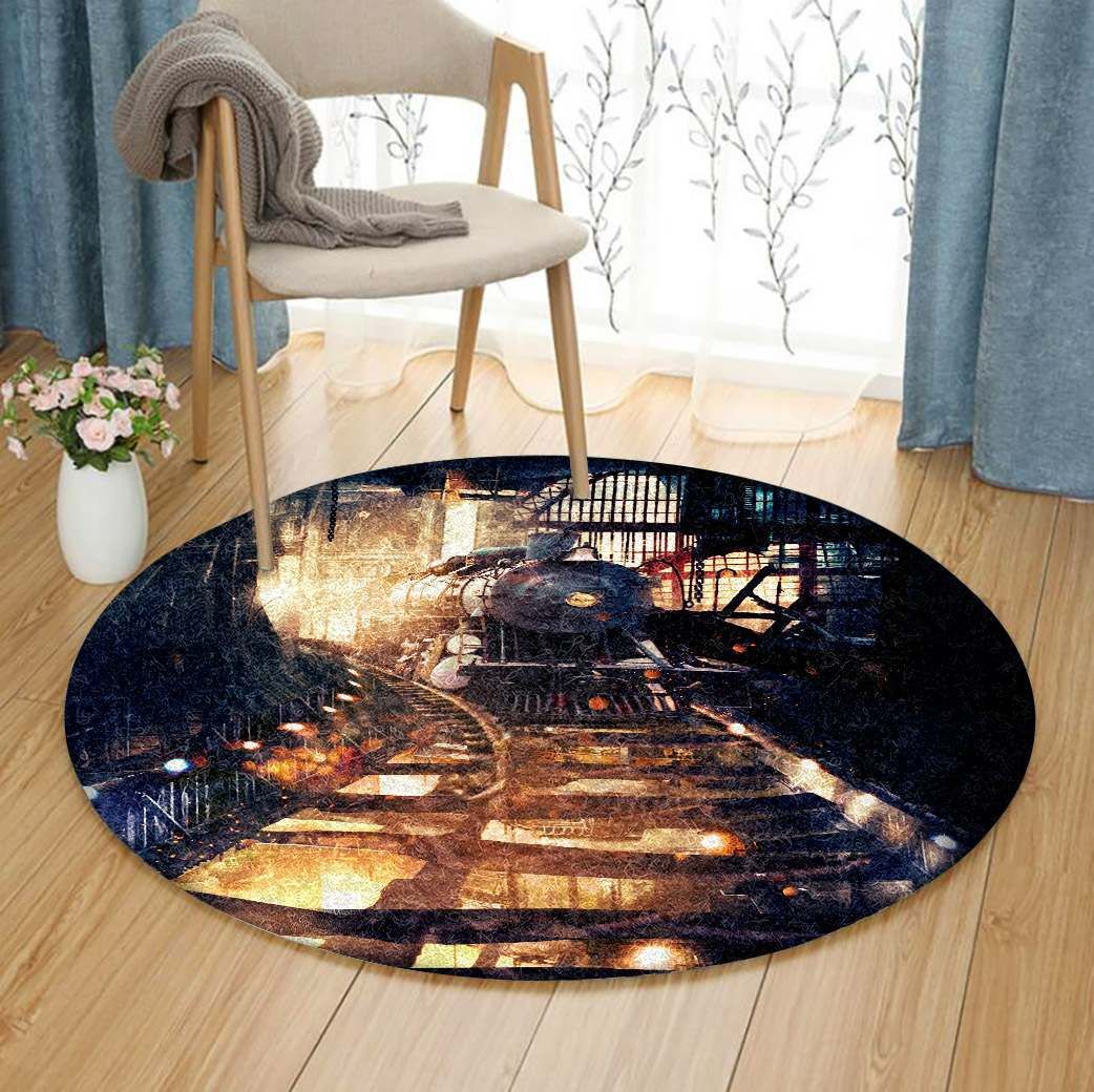 Railway Round Rug Carpet Bedroom Livingroom Home Decor