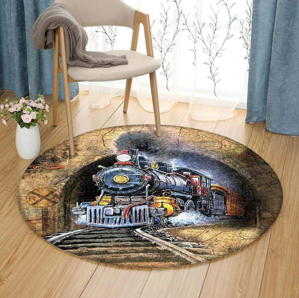 Railway Round Rug Carpet Bedroom Livingroom Home Decor