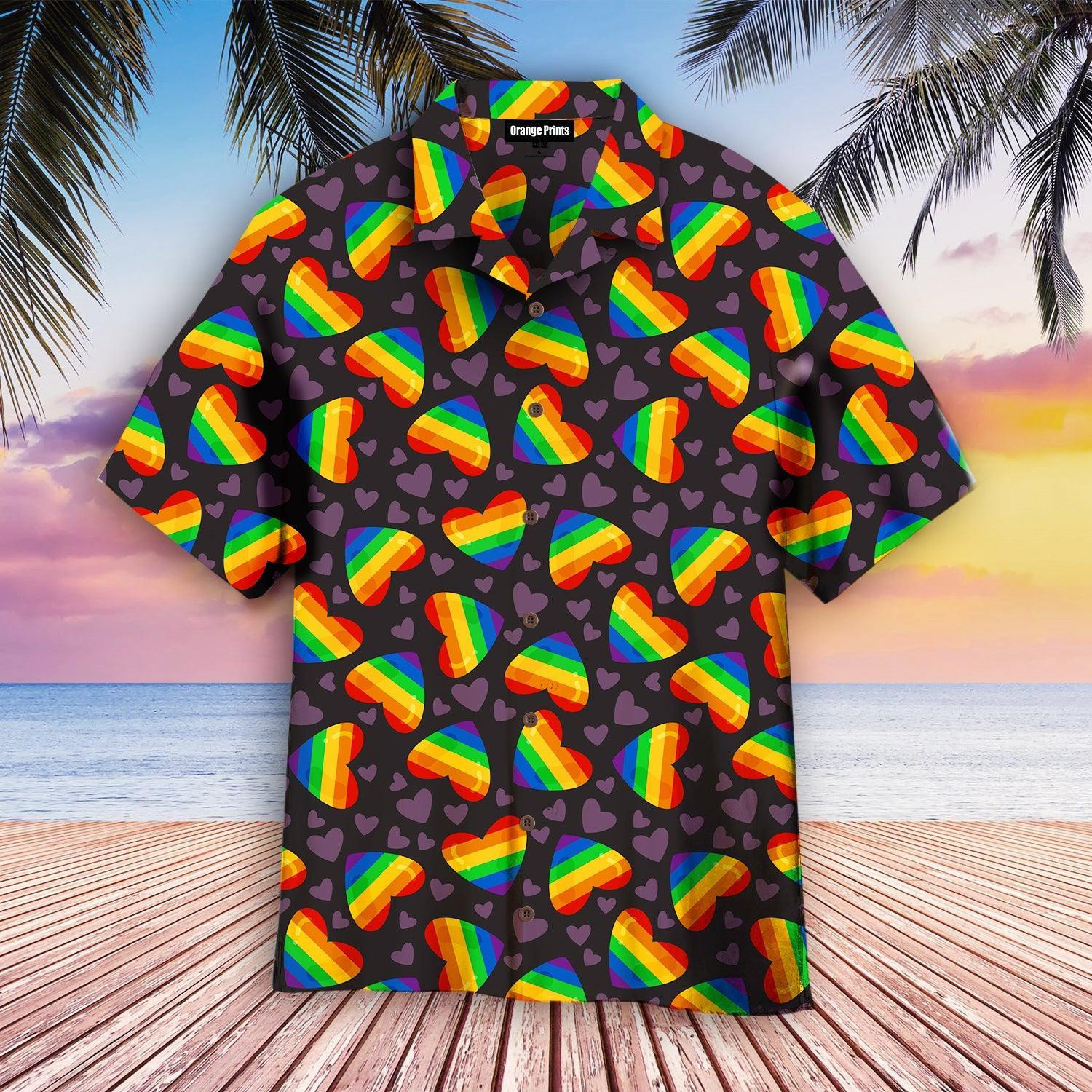 Rainbow Heart LGBT Hawaiian Shirt