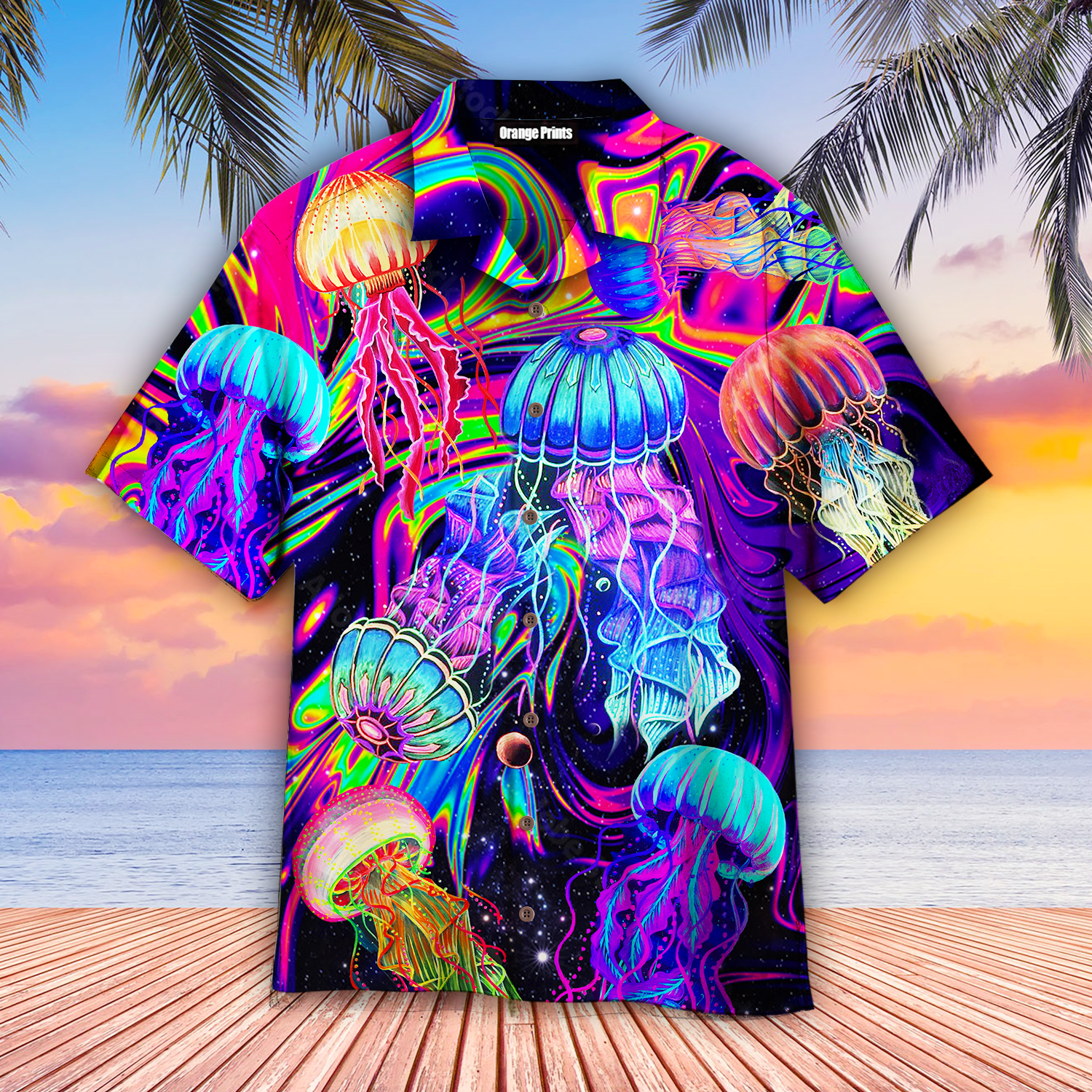 Rainbow Jellyfish Colorful Hawaiian Shirt