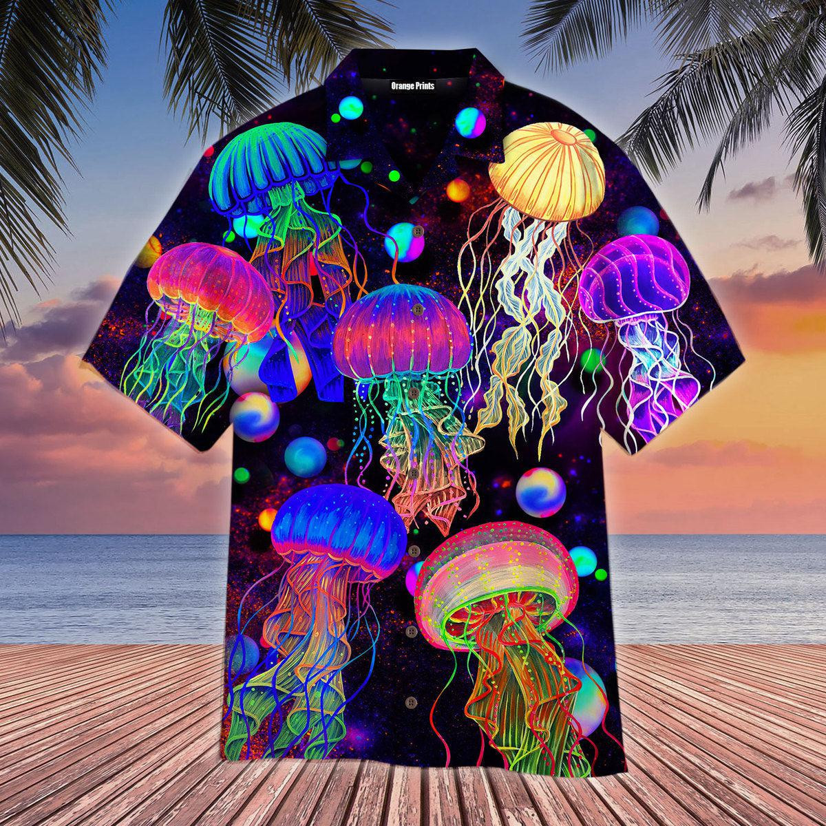 Rainbow Jellyfish Hawaiian Shirt
