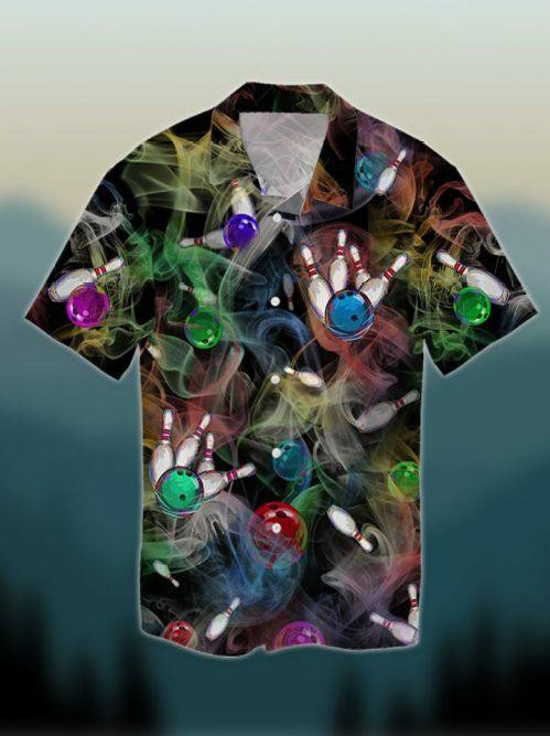 Rainbow Smoke Bowling Hawaiian Shirt