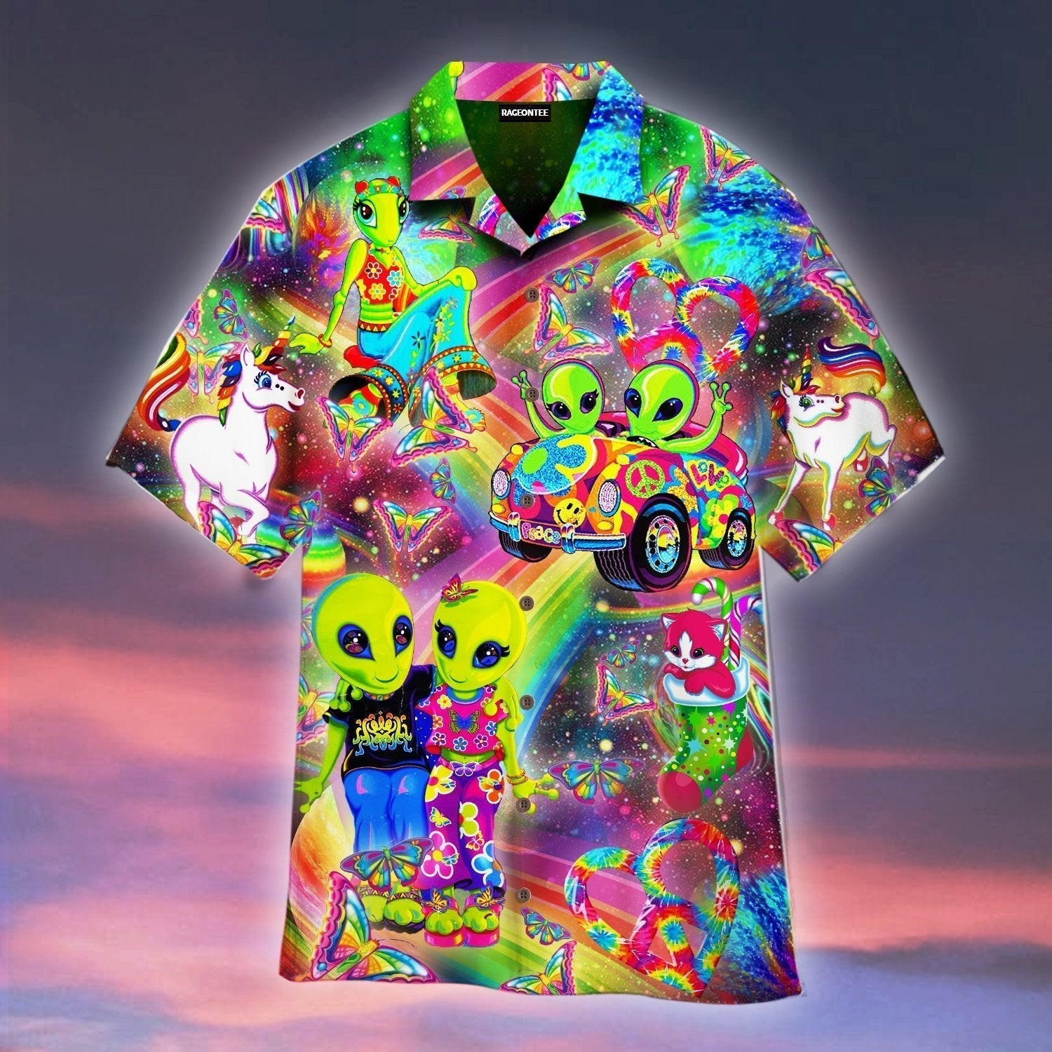 Rainbow Sweet Alien Hawaiian Shirt