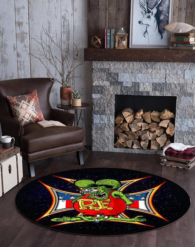 Rat Fink Hot Rod Living Room Round Mat Round Rug Carpet Bedroom Livingroom Home Decor