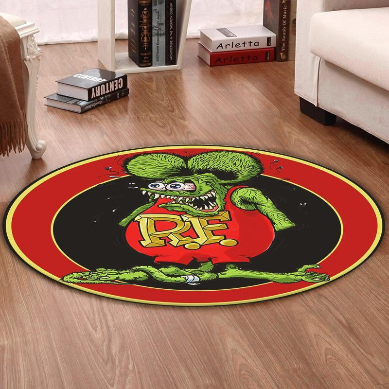 Rat Fink Hot Rod Round Mat Round Rug Carpet Bedroom Livingroom Home Decor