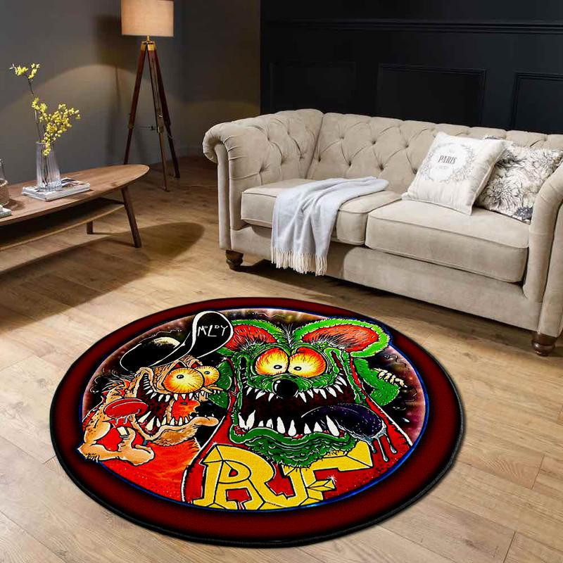 Rat Fink Round Rug Carpet Bedroom Livingroom Home Decor