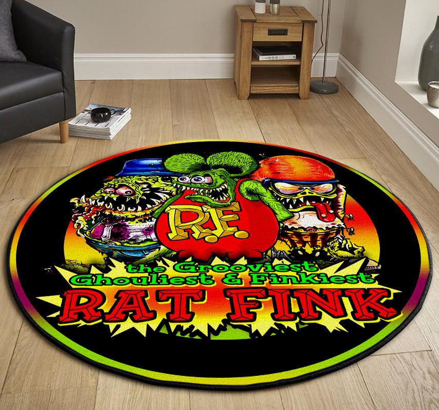 Rat Fink Round Rug Carpet Bedroom Livingroom Home Decor - Image 3