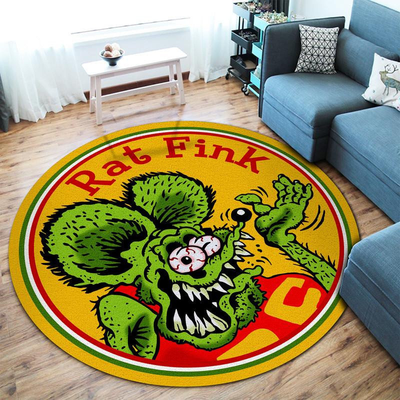 Rat Fink Round Rug Carpet Bedroom Livingroom Home Decor - Image 3