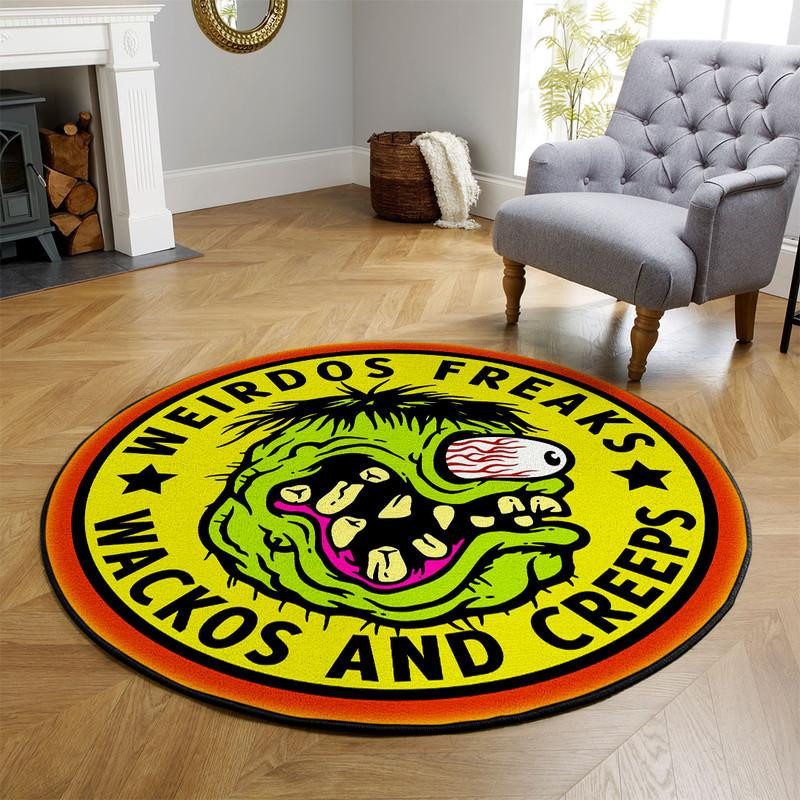 Rat Fink Round Rug Carpet Bedroom Livingroom Home Decor - Image 3