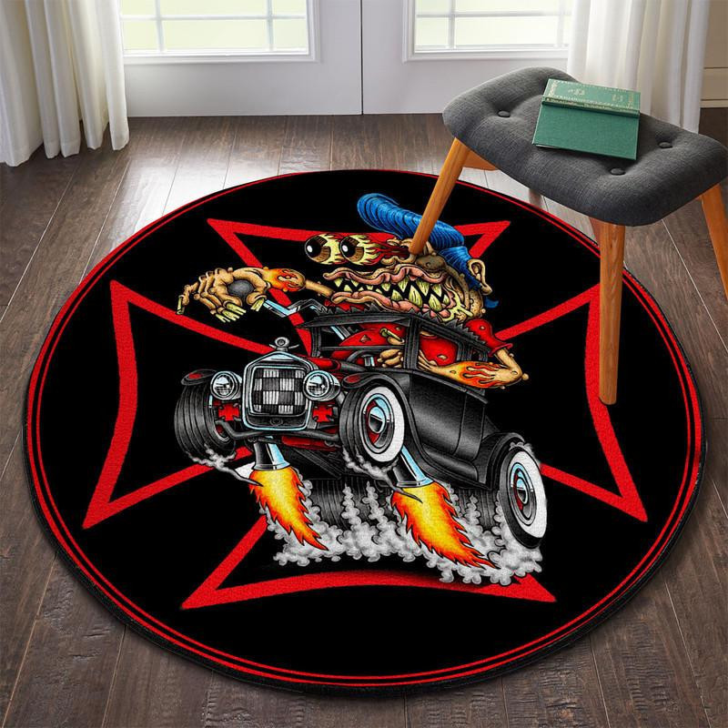 Rat Fink Round Rug Carpet Bedroom Livingroom Home Decor