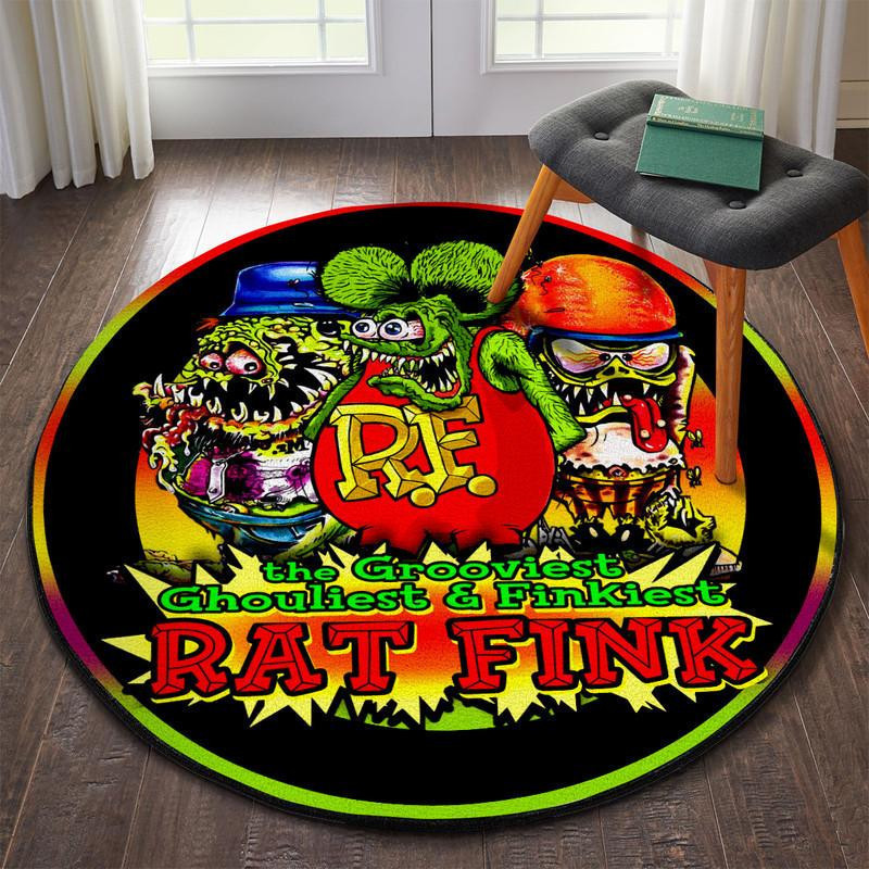 Rat Fink Round Rug Carpet Bedroom Livingroom Home Decor