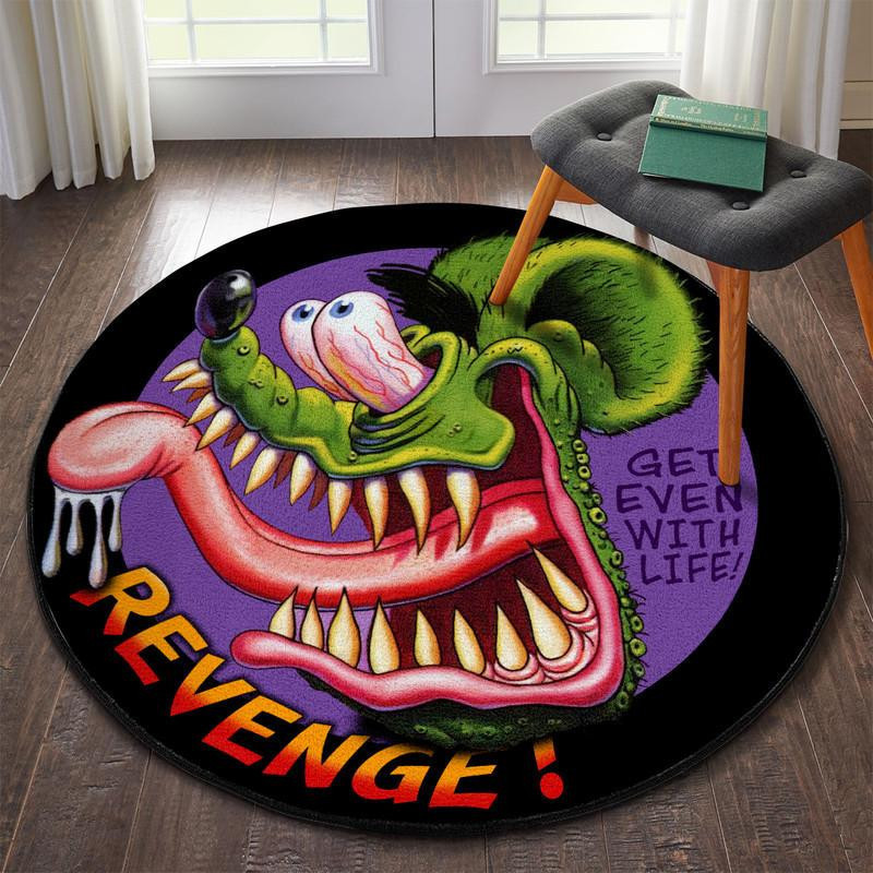 Rat Fink Round Rug Carpet Bedroom Livingroom Home Decor