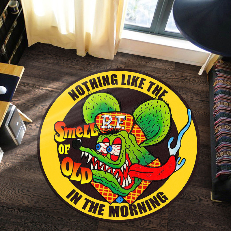 Rat Rod Hot Rod Nothing Like The Smell Of Oil In The Morning Round Rug Carpet Bedroom Livingroom Home Decor - Image 3