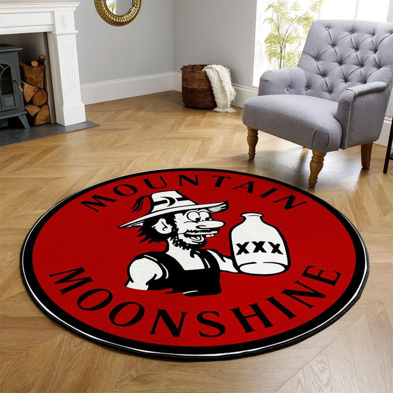 Rat Rod Hot Rod Vintage Racing Mountain Moonshine Round Rug Carpet Bedroom Livingroom Home Decor