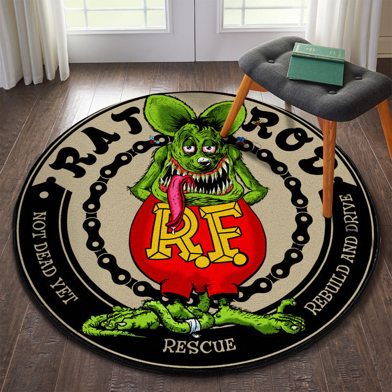 Rat Rod Not Dead Yet Rescue Rebuild And Drive Round Rug Carpet Bedroom Livingroom Home Decor