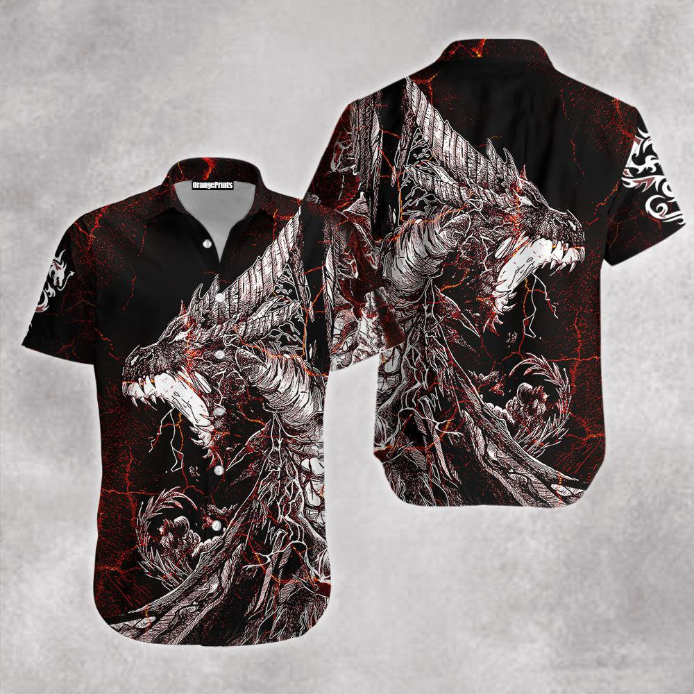 Red Black Tattoo Dragon Hawaiian Shirt