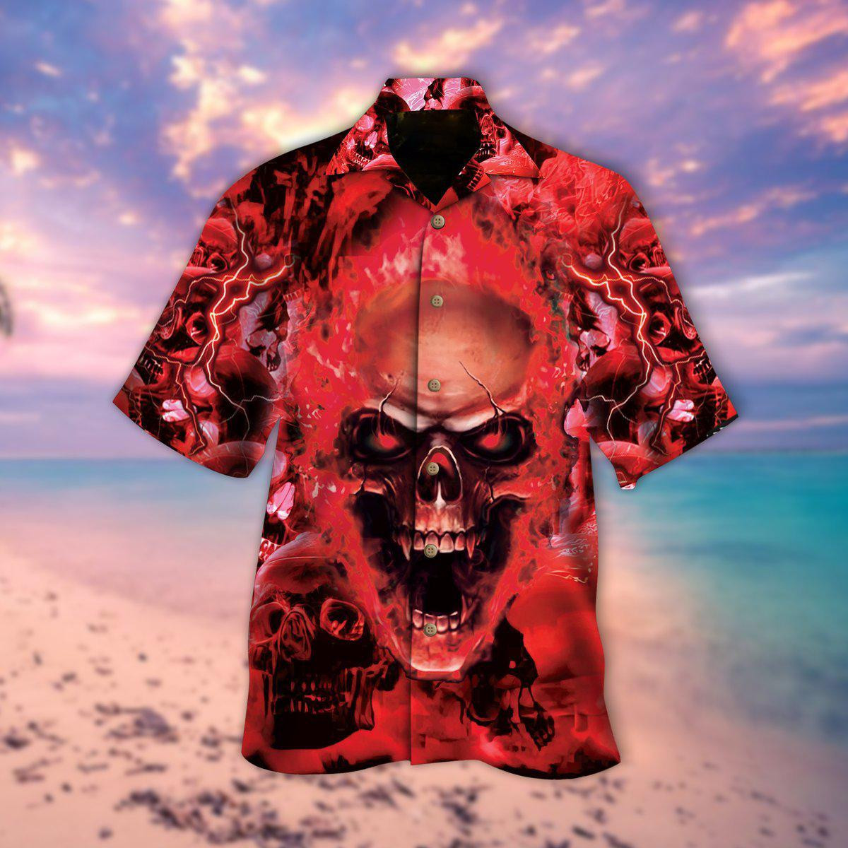 Red Skull Hawaiian Shirt