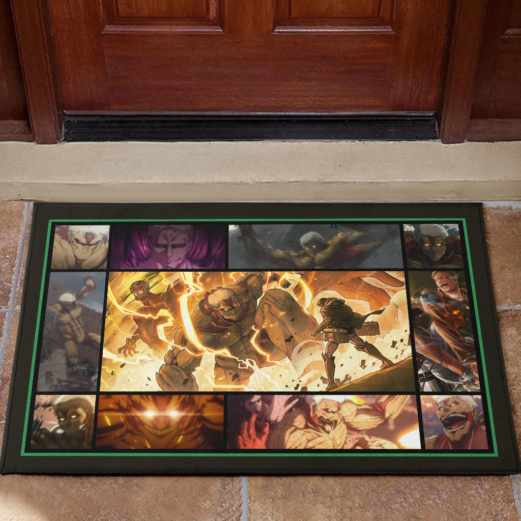 Reiner Braun Attack On Titan Rubber Doormat Anime Home Decor Personalized For Fans