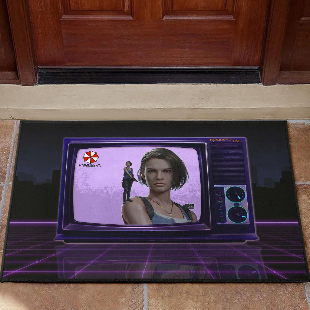 Resident Evil Game Rubber Doormat - Jill Valentine Appear On TV Rubber Doormat Home Decor
