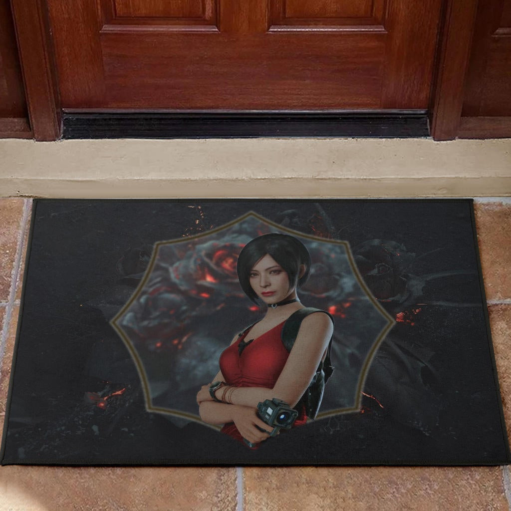 Resident Evil Game Rubber Doormat - Pretty Ada Wong Red Dress Rubber Doormat Home Decor