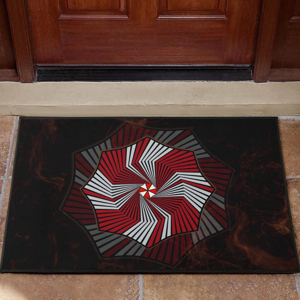 Resident Evil Game Rubber Doormat - Umbrella Corp Symbol Spiral Rubber Doormat Home Decor