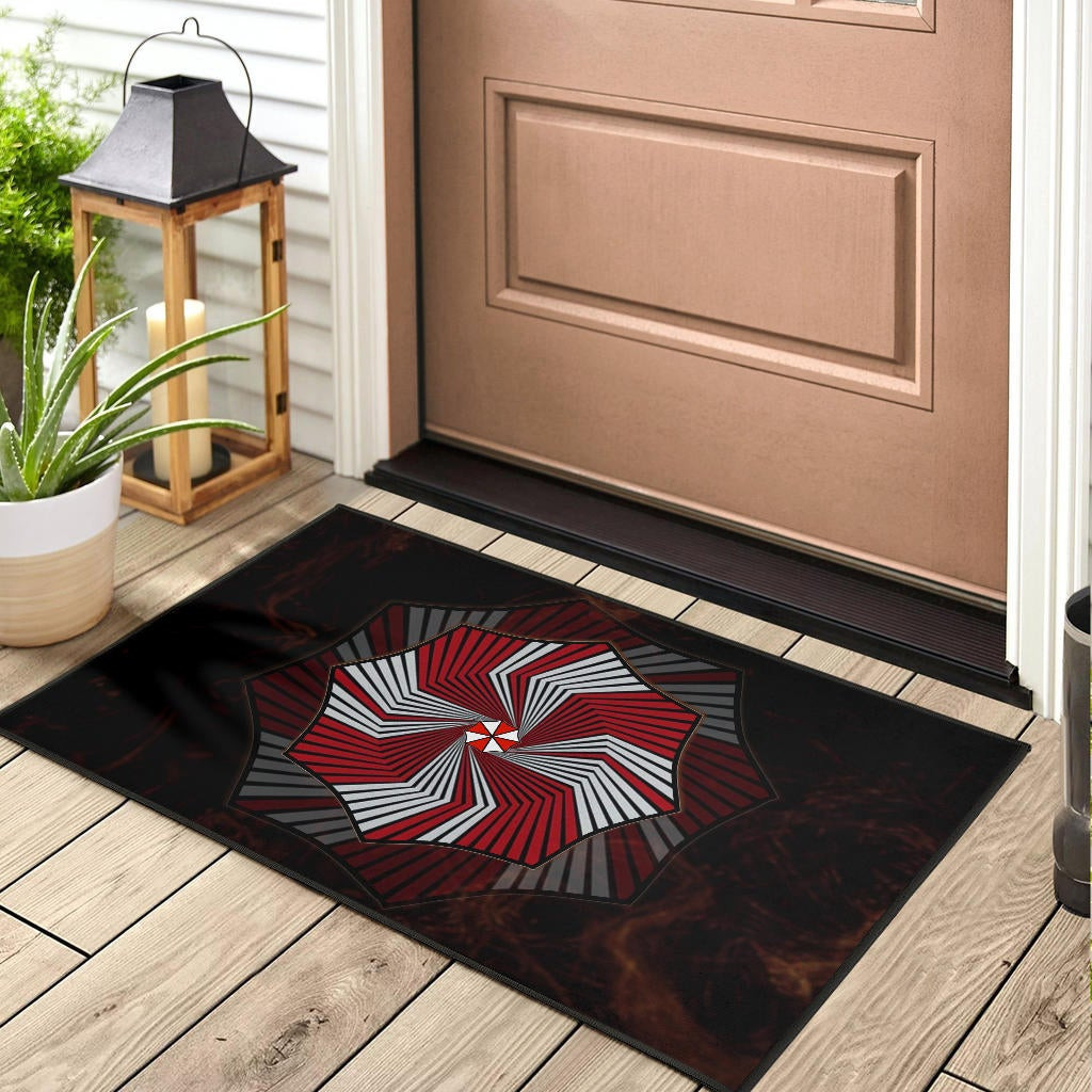 Resident Evil Game Rubber Doormat - Umbrella Corp Symbol Spiral Rubber Doormat Home Decor - Image 3