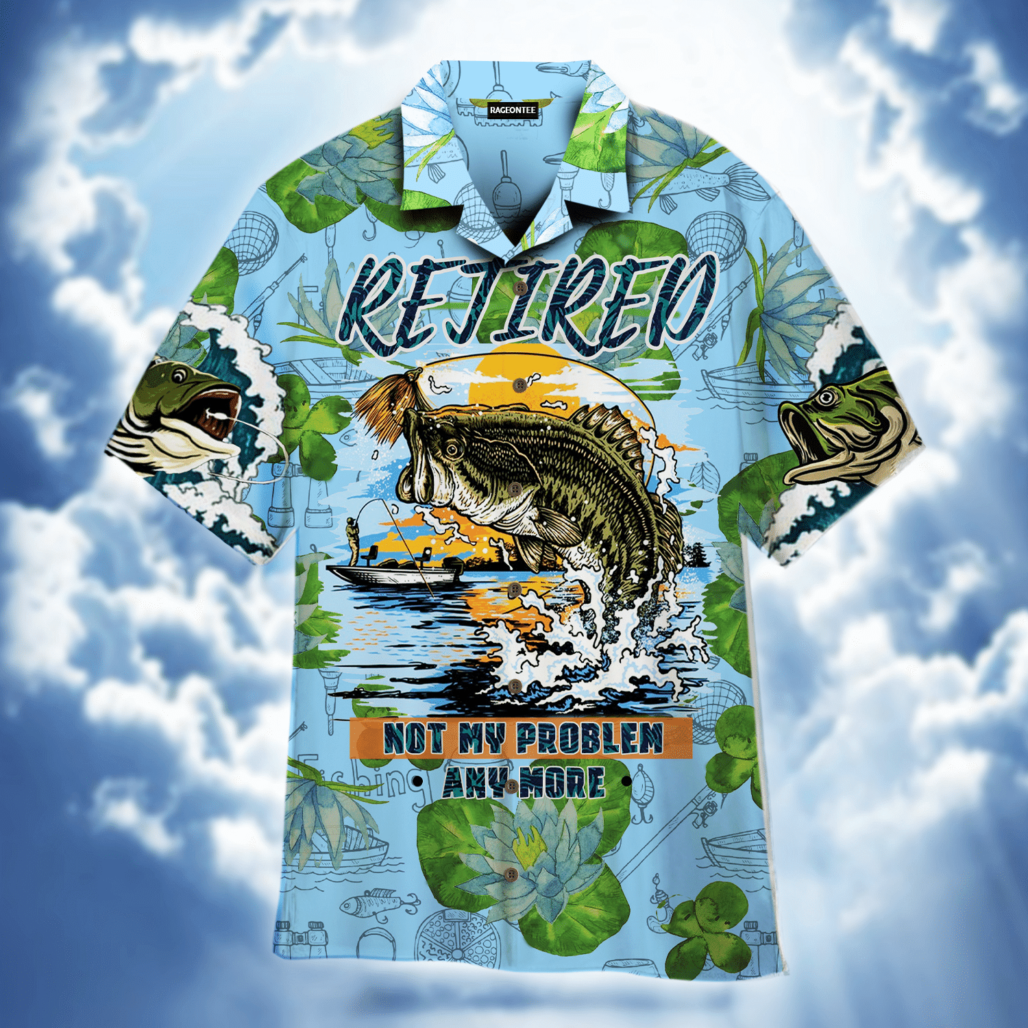 Retired Not My Problem Bass Fishing Hawaiian Shirt