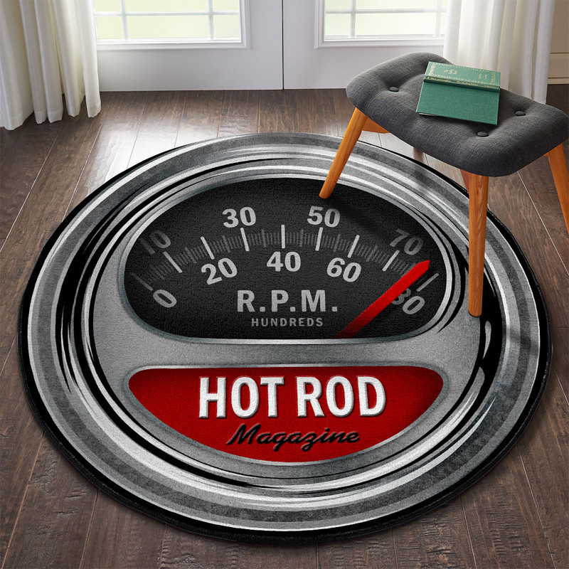 Retro Hot Rod Tach Round Rug Carpet Bedroom Livingroom Home Decor
