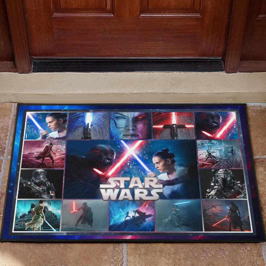 Rey And Ren Star Wars Rubber Doormat Movie Home Decor Personalized For Fans