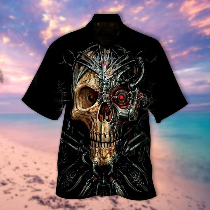Robot Skull Halloween Hawaiian Shirt