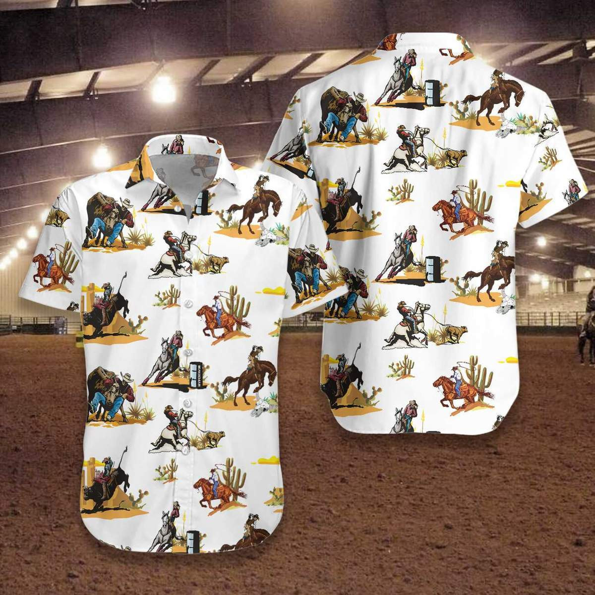 Rodeo Seamless Pattern Hawaiian Shirt